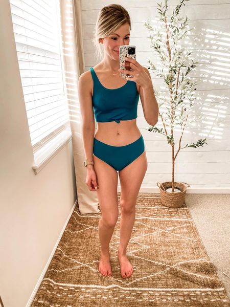Anyone else ready for summer!? ☀️There is a clippable on this super cute Amazon swimsuit! True to size. The bottoms are definitely higher cut so if you like that style, this one is for you! I'm wearing "2-deep green" in a small!

Amazon finds, Amazon fashion, women’s
swimsuit, women’s beach outfit, bikini finds, women’s two piece swimsuit 

#LTKstyletip #LTKfit #LTKSeasonal