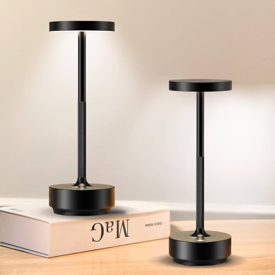 2-Pack Cordless Table Lamp Rechargeable, 5000mAh Battery Operated LED, Touch 3-Color Stepless Dim... | Amazon (US)