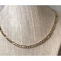 Gold Necklace | Figaro Chain Waterproof Tarnish Resistant Jewelry Hypoallergenic Gift For Her Or Him | Etsy (US)