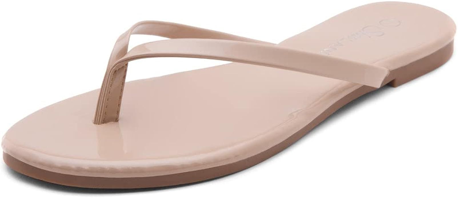 Shoe Land Falema Women's Flip Flops Casual Thong flat sandals Comfort Slides | Amazon (US)