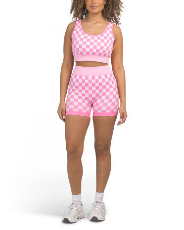 2pc Checkmate Sports Bra And Shorts Set for Women | Nylon/Polyester/Spandex | Marshalls