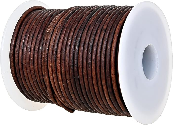 GENIQUE Real/Genuine Round Leather String Cord for Necklace, Bracelets, Jewellery, Braiding (2mm,... | Amazon (US)