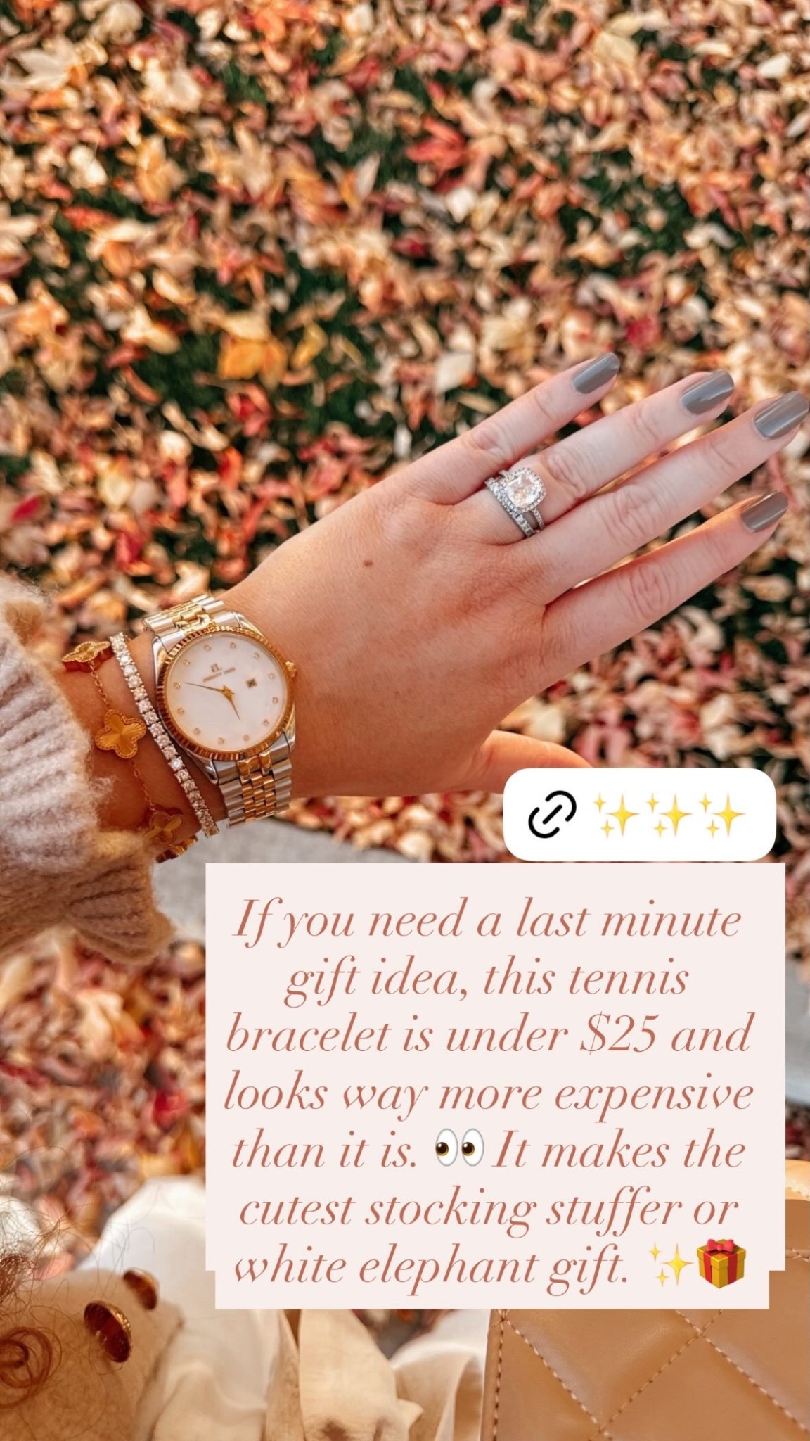 If you need a last minute gift idea, this tennis bracelet is under $25 and looks way more expensive than it is. 👀 It makes the cutest stocking stuffer or white elephant gift. ✨🎁 tennis bracelet | amazon jewelry | affordable jewelry | under $25 gift | last minute gift idea | stocking stuffer | white elephant gift | budget friendly gift | minimalist jewelry | everyday jewelry | holiday gifting | giftable jewelry

#LTKHoliday #LTKootd #LTKGiftGuide