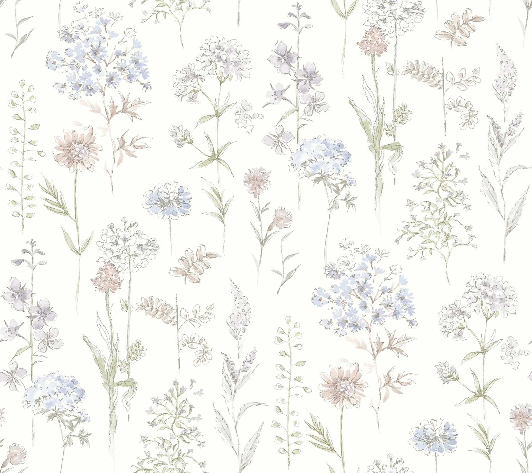 Bergamot Wildflower Wallpaper | Wayfair North America