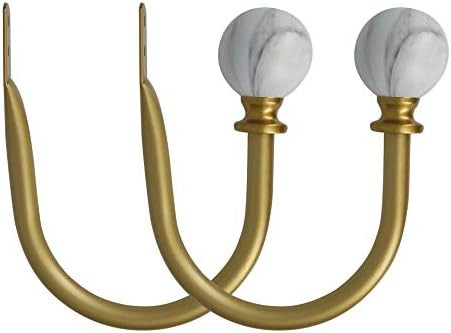 MERIVILLE Set of 2 Decorative White Marble Ball End Window Curtain Holdbacks for Draperies, Royal... | Amazon (US)