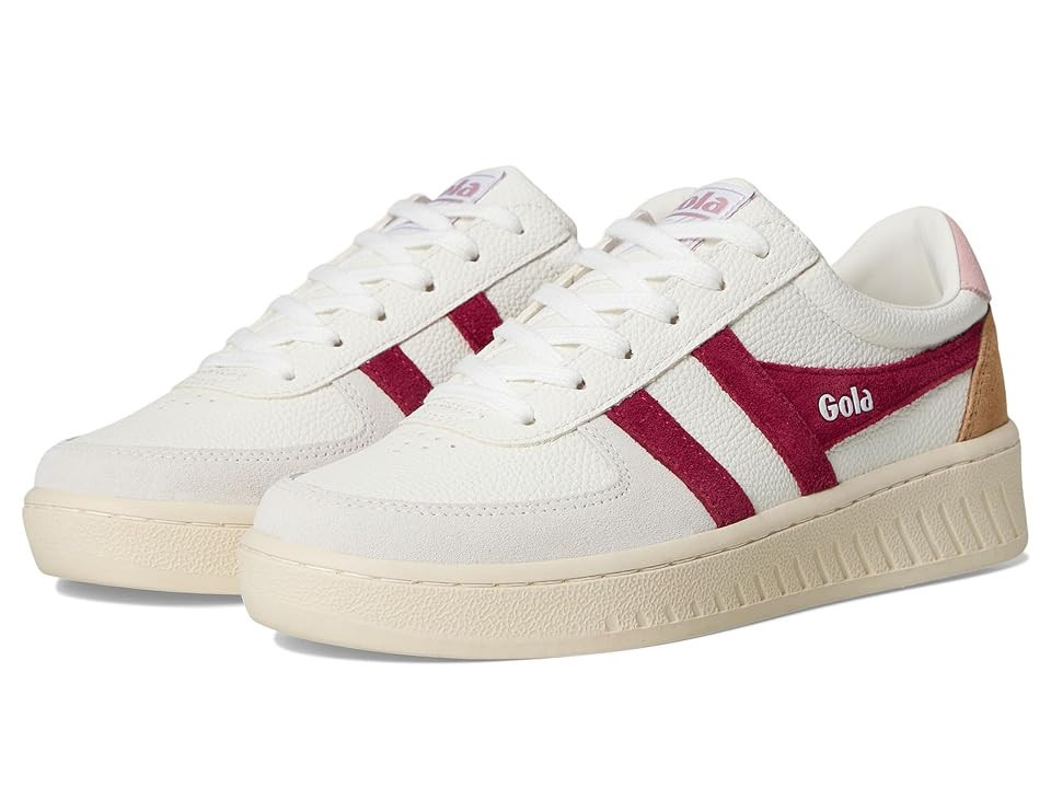 Gola Grandslam Trident Women's Shoes White/Cerise/Chalk Pink : 9.5 B - Medium, Synthetic/Textile | Zappos