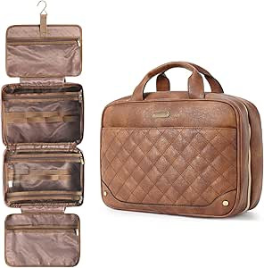 CLUCI Toiletry bags for traveling women, Leather Water-resistant Large Makeup Cosmetic Bag Travel... | Amazon (US)