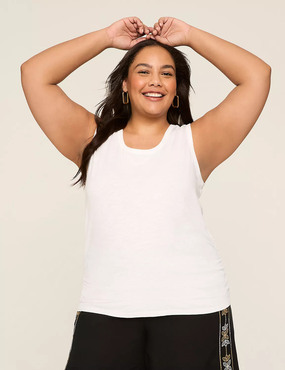 Scoop-Neck Side-Ruched Tank | Lane Bryant (US)