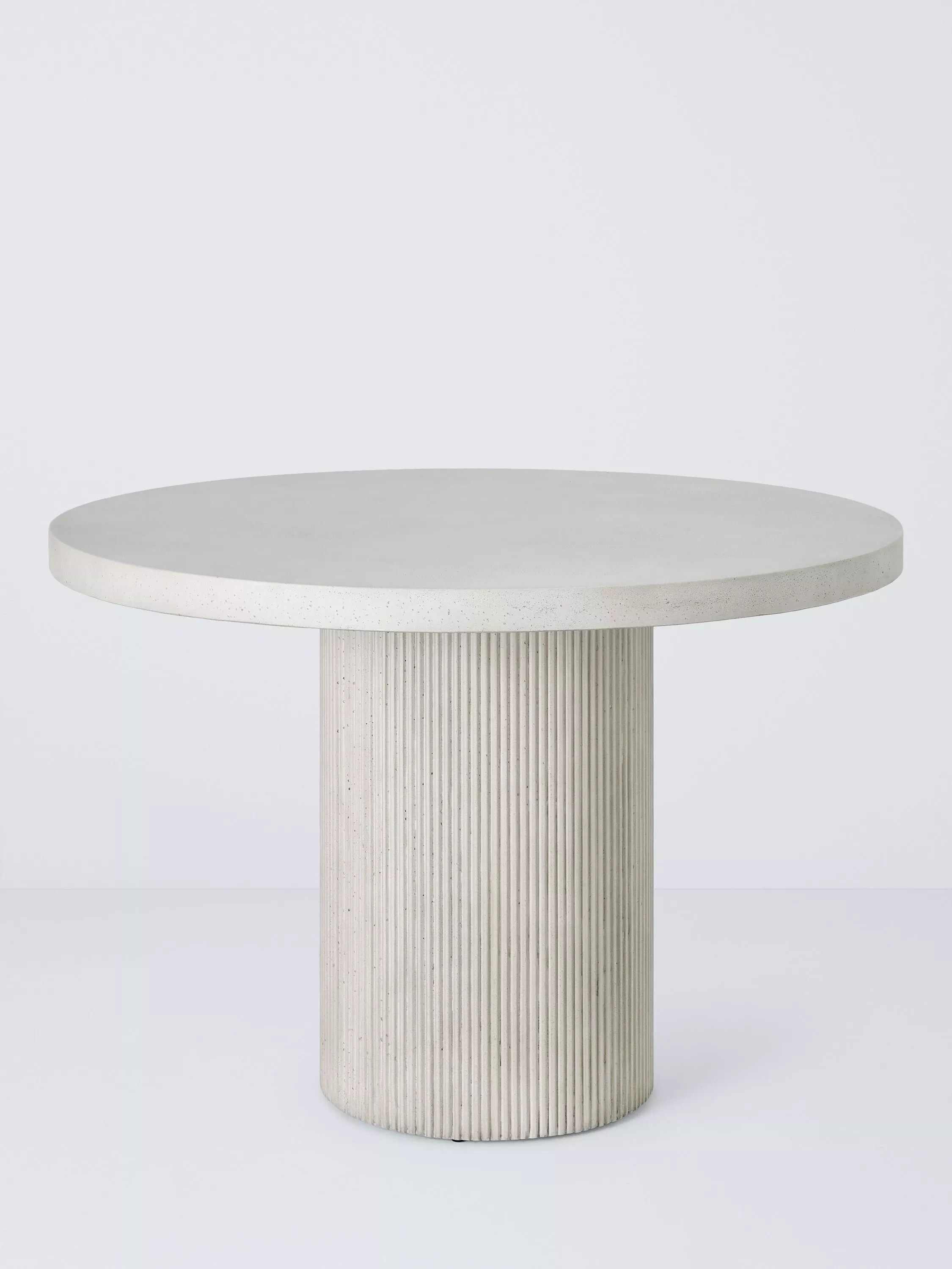 John Lewis Concrete Effect Pillar Round Garden Dining Table, 110cm | John Lewis (UK)
