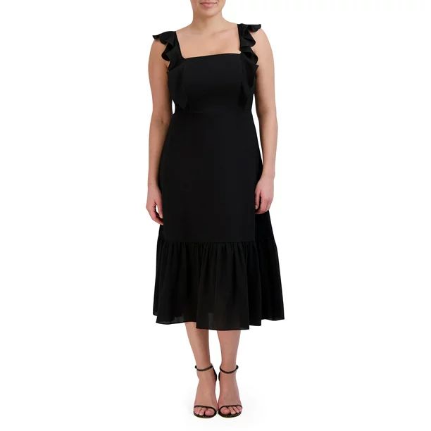 BCBG Paris Women's Ruffle Midi Dress | Walmart (US)