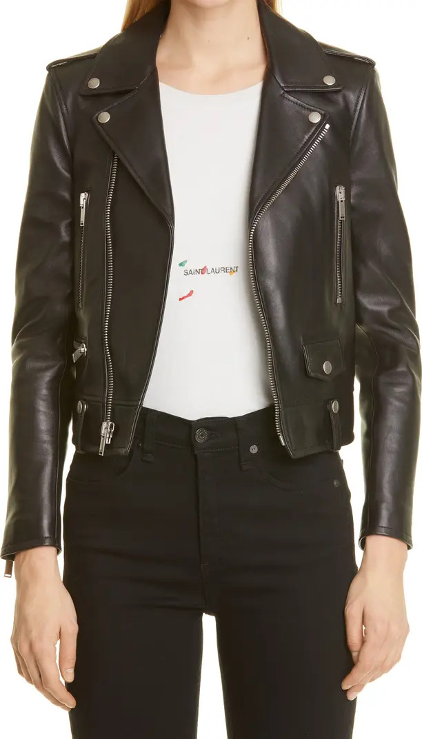 Saint Laurent Leather Moto Jacket | Nordstrom | Nordstrom