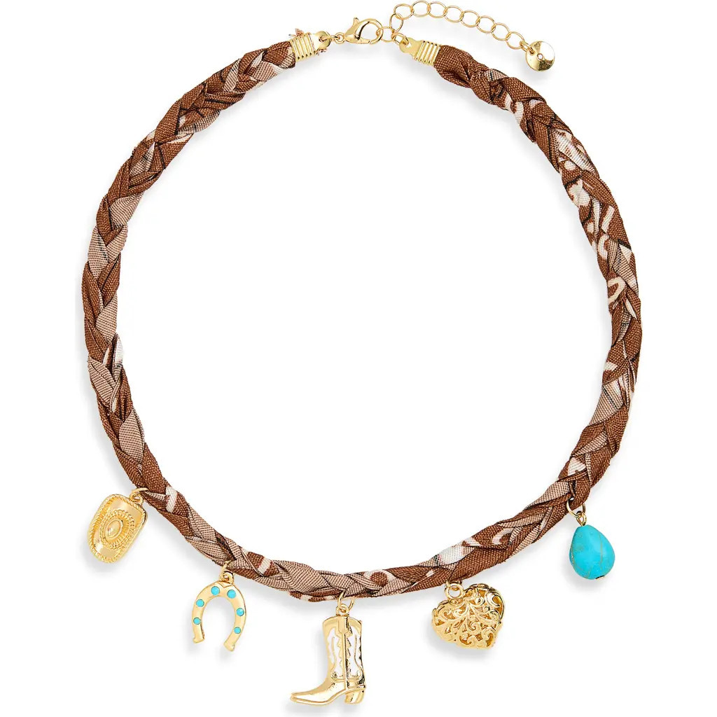 BP. Bandana Charm Necklace in Brown at Nordstrom | Nordstrom