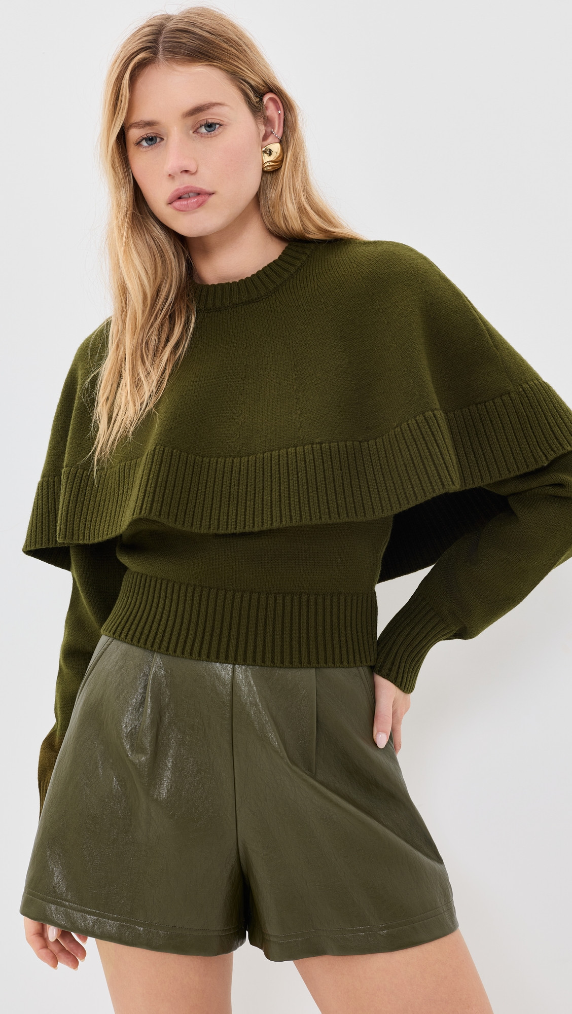 Ronny Kobo Evian Knit Top Olive S | Shopbop