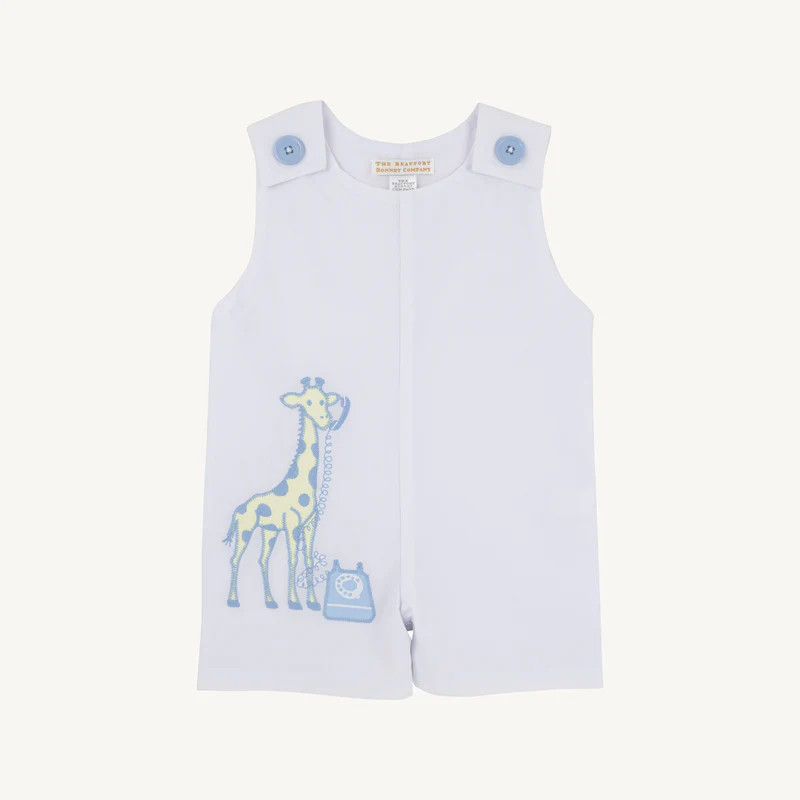 Jack Keene Jon Jon - Worth Avenue White with Giraffe Applique | The Beaufort Bonnet Company