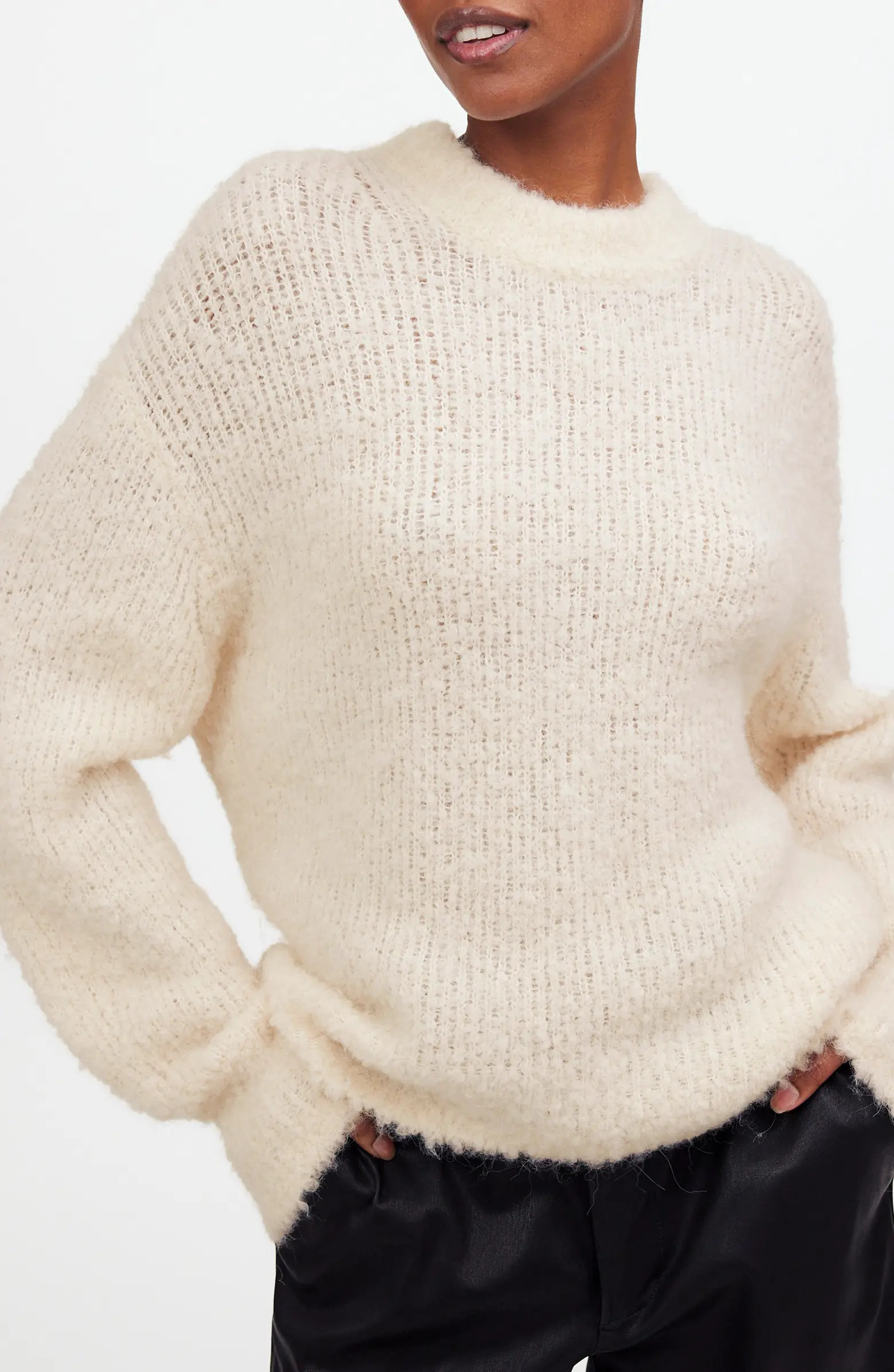 Wool & Alpaca Blend Bouclé Oversize Sweater | Nordstrom