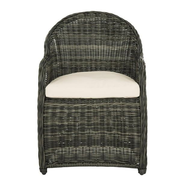 Safavieh Newton Outdoor Patio Wicker Arm Chair - Grey/Beige | Walmart (US)