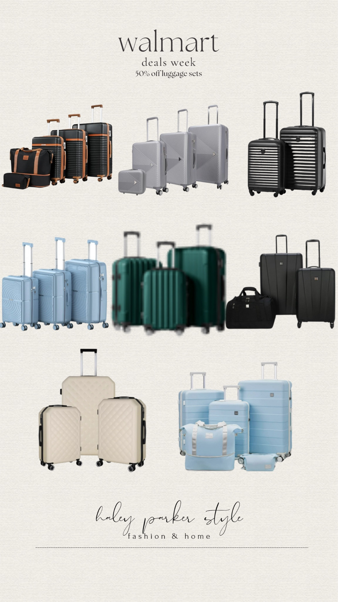 Walmart Deals - 50% off luggage sets. Round up of my favorite picks!

Luggage sets, luggage, suitcases, travel bags, carry on bags, check bags, Walmart deals, Walmart luggage

#LTKStyleTip #LTKTravel #LTKSummerSales