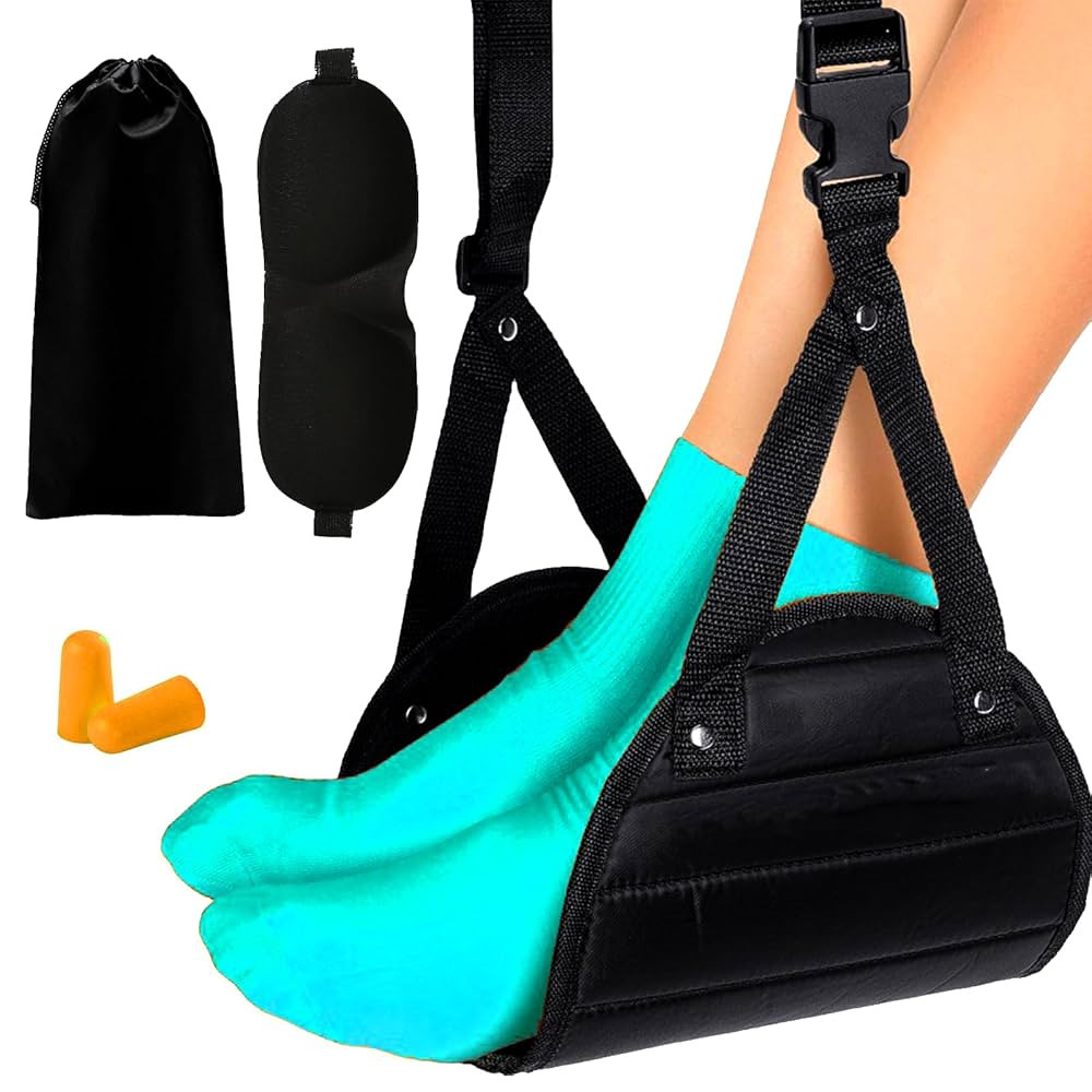 Foot Hammock for Plane Travel Accessories,Comfortable and Portable Airplane Foot Hammock,with Eye... | Amazon (US)