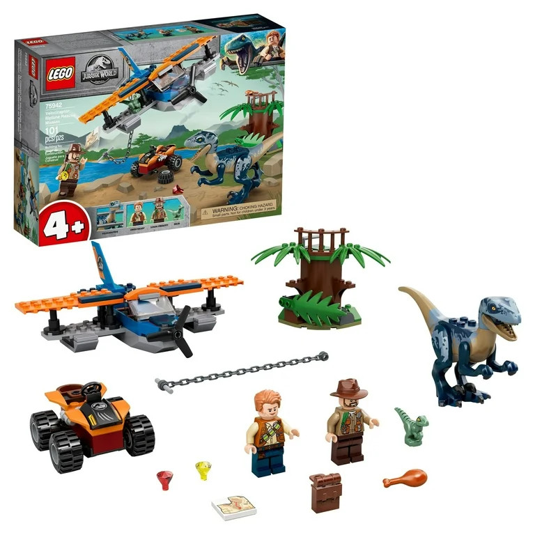 LEGO Jurassic World Velociraptor: Biplane Rescue Mission 75942 Dinosaur Building Set for Preschoo... | Walmart (US)