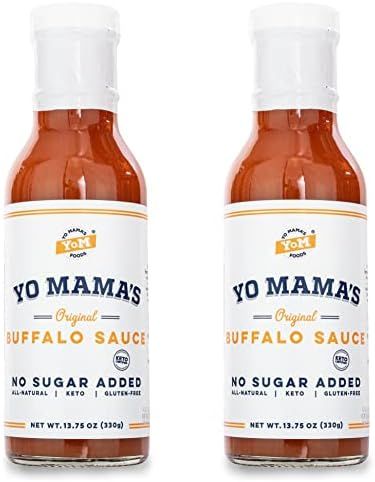Gourmet Keto Buffalo Dipping, Marinade & Wing Sauce by Yo Mama’s Foods | (2) 13.75 Ounce Glass ... | Amazon (US)