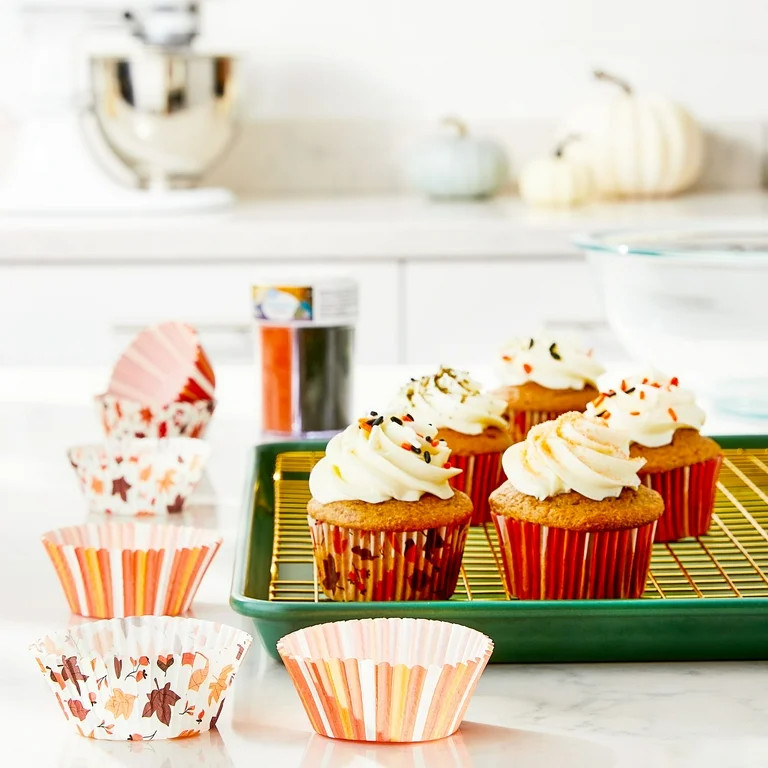 Great Value Fall Leaves & Colors Cupcake Liners, 48 Count - Walmart.com | Walmart (US)
