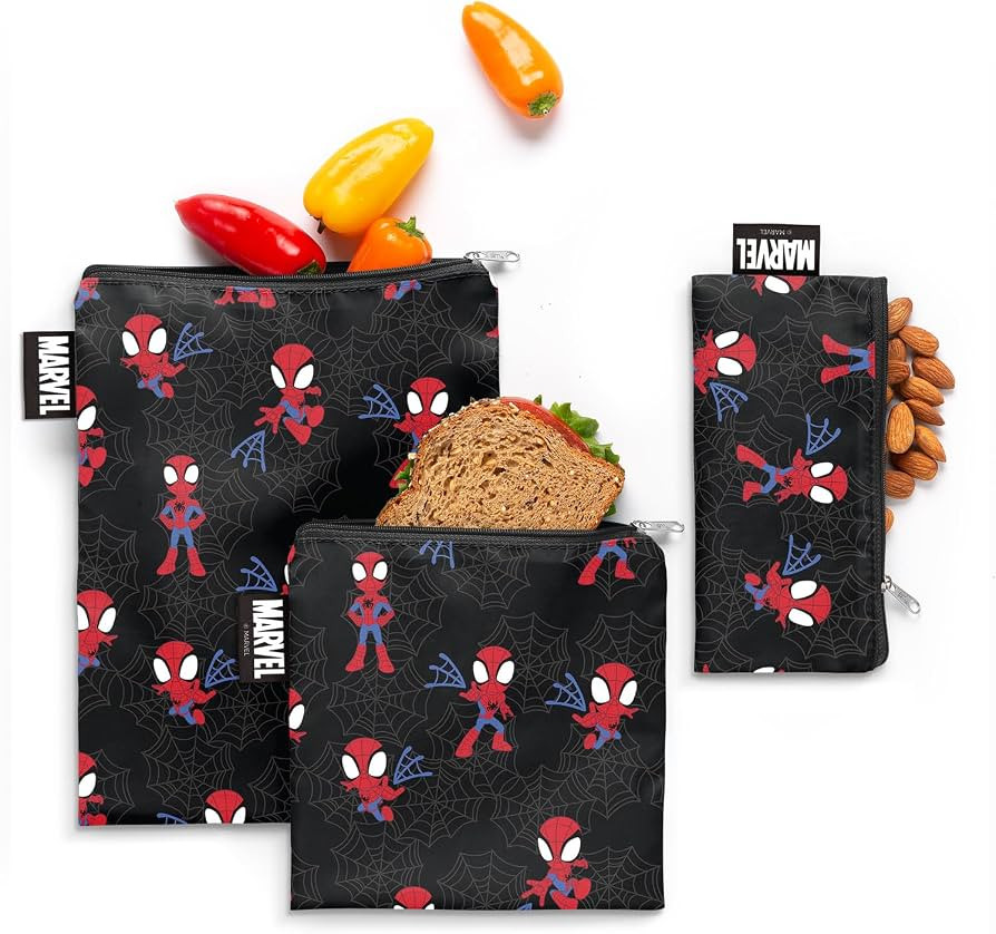 Simple Modern Reusable Snack & Sandwich Bags | 3 Pack Kids | Marvel Spidey | Amazon (US)