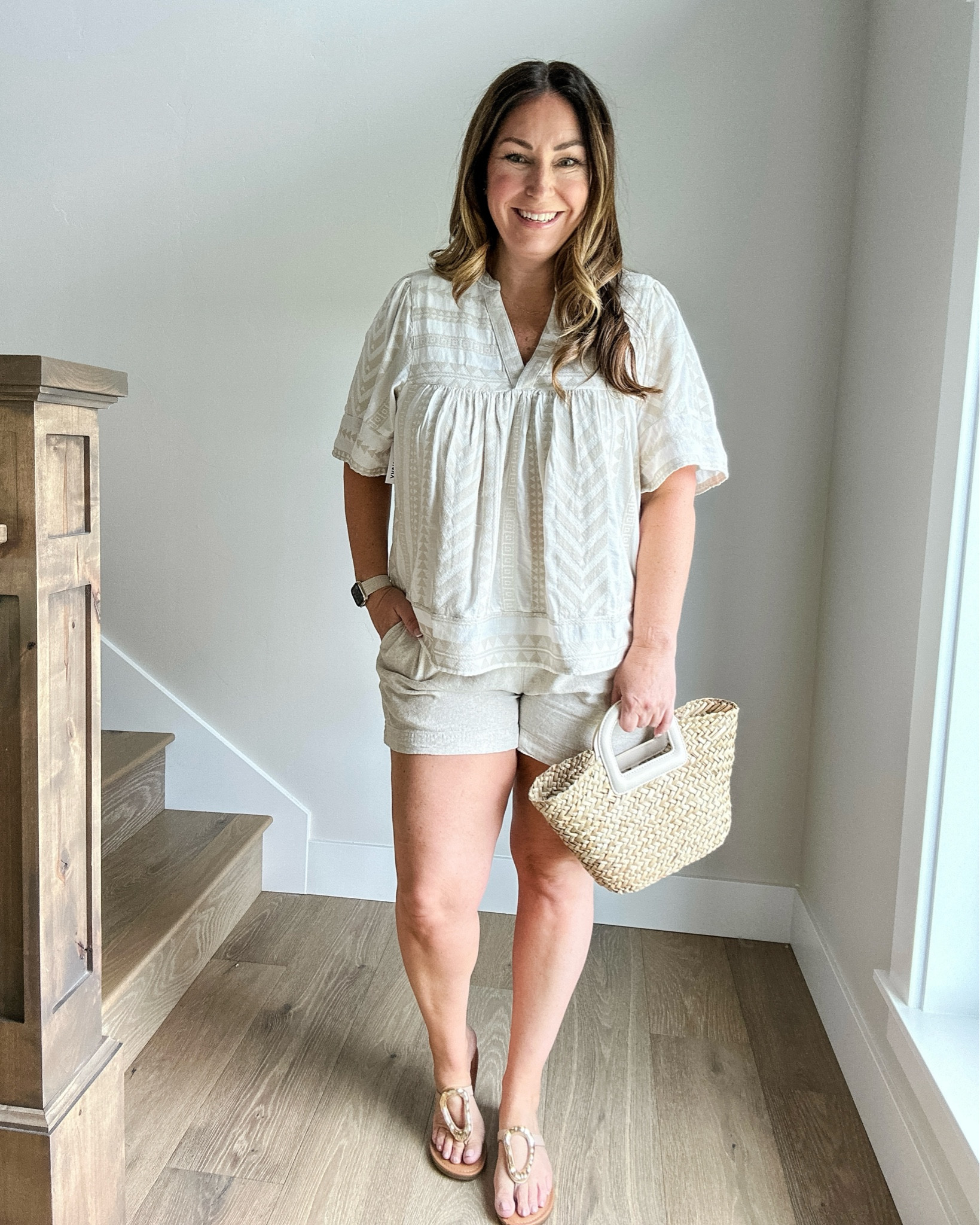 Summer Outfit 
Fit tips: top tts L // shorts tts, L 

summer outfit summer look casual summer outfit midsize summer outfit neutral summer style therecruitermom 

#LTKOver40 #LTKMidsize #LTKSaleAlert