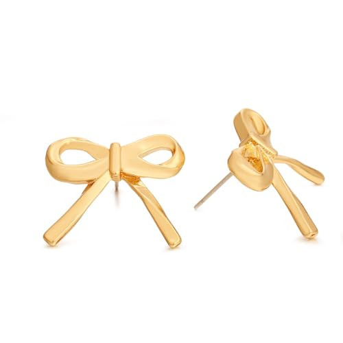 Gold Bow Stud Earrings for Women Gold Bowknot Stud Earrings Jewelry Gifts | Amazon (US)