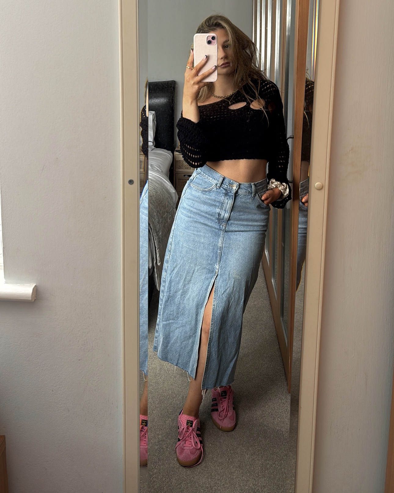 Denim skirt // pink adidas Gazelles // summer outfit // streetwear 

#LTKSeasonal #LTKstyletip #LTKshoecrush