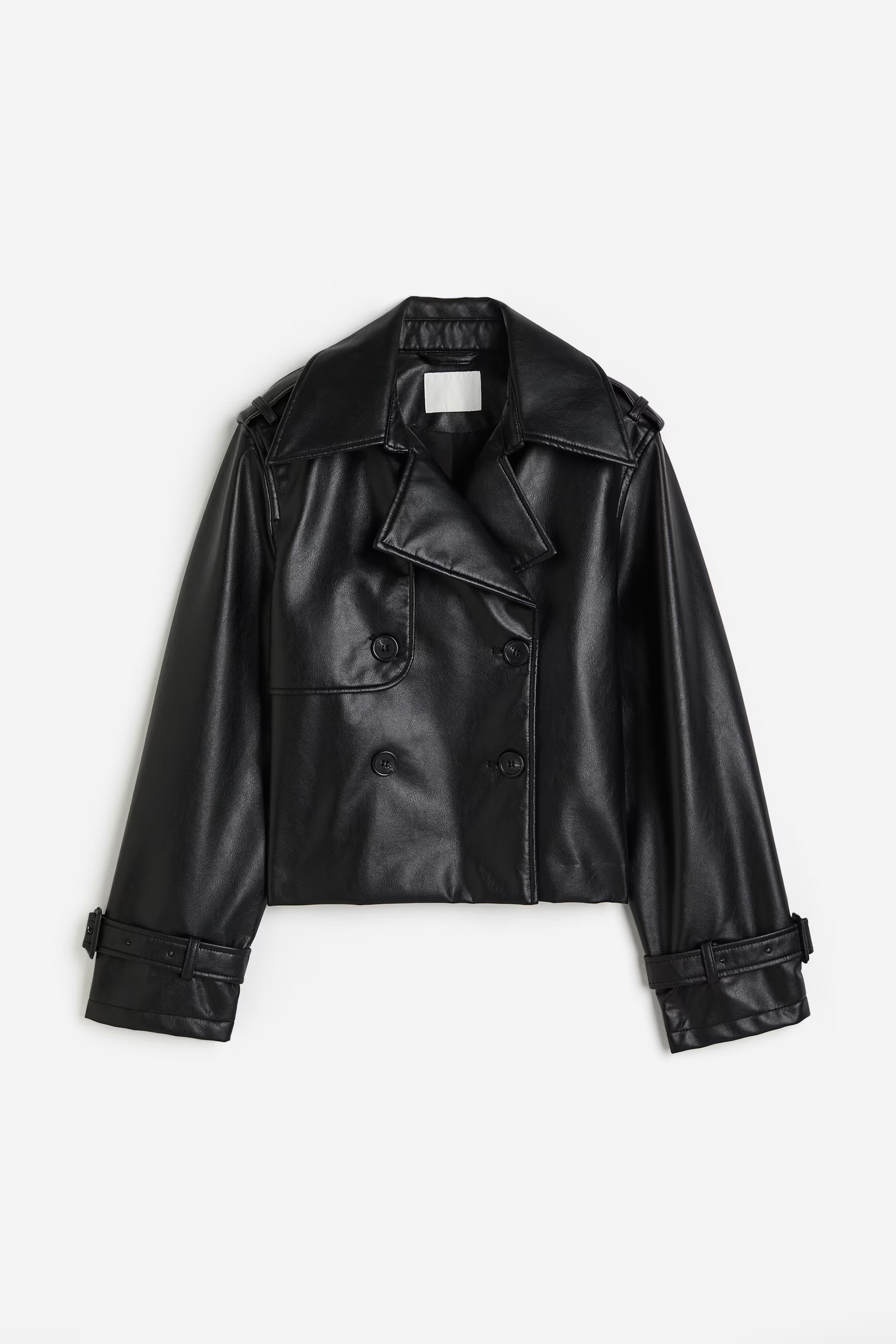 Coated trench-look jacket - Black - Ladies | H&M GB | H&M (UK, MY, IN, SG, PH, TW, HK)