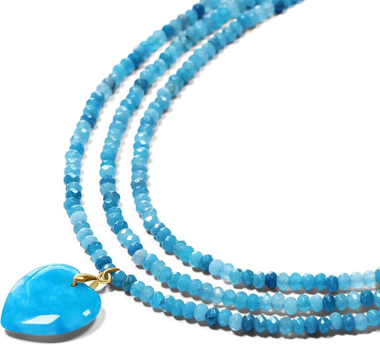 SOKAL Waterproof Beaded Gemstone Necklaces for Women, Boho Colorful Bead Choker Necklace, Natural... | Amazon (US)