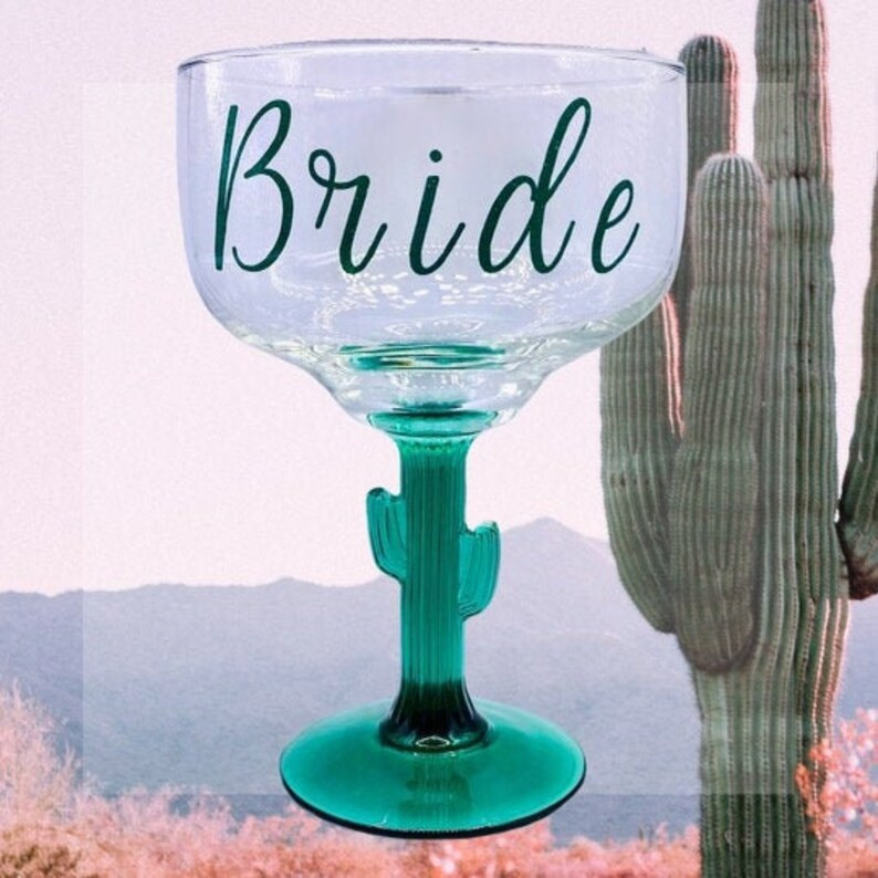 Bride Cactus Margarita Glass | Etsy (US)