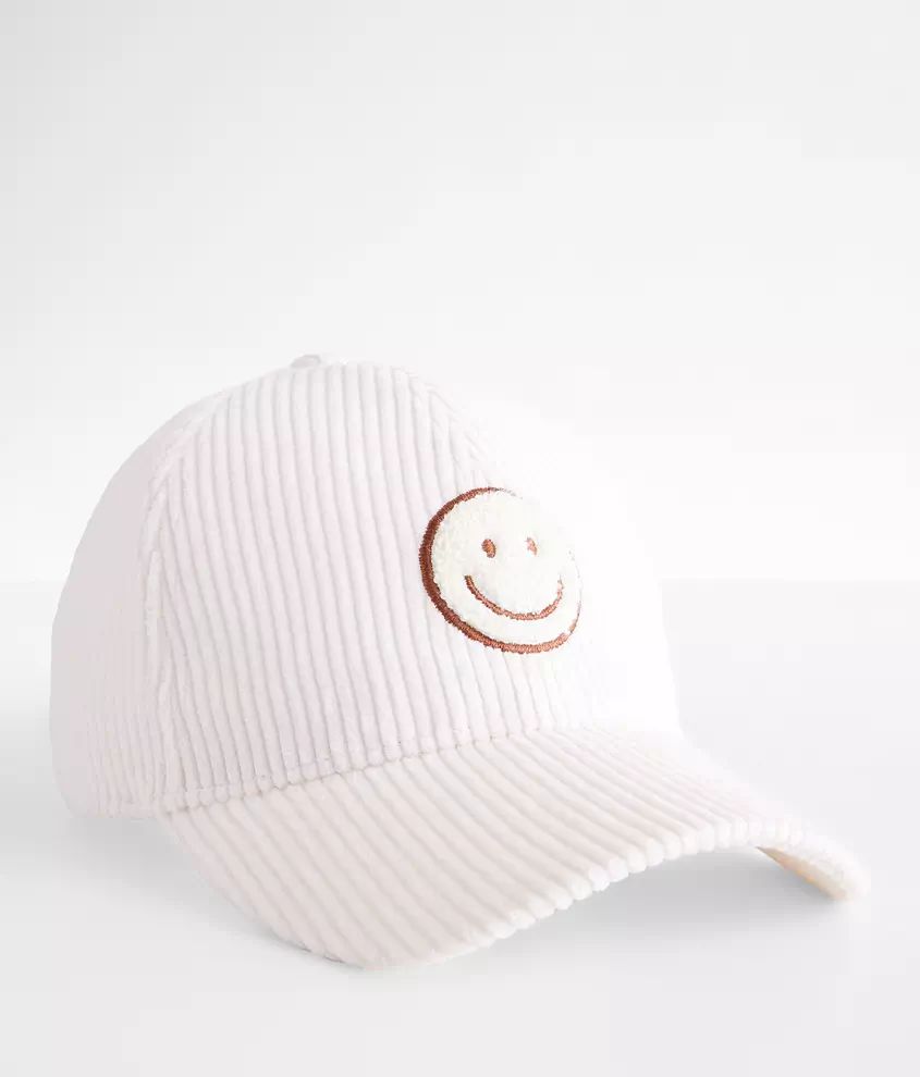 Smiley Corduroy Baseball Hat | Buckle