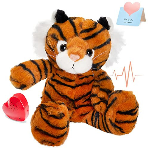 CozyWorld 13" Heartbeat Tiger Recordable Stuffed Animals Voice Sweet Messages Recorder Soft Plush Toy Playback Your Words Birthday Gifts for Toddler Kids | Amazon (US)
