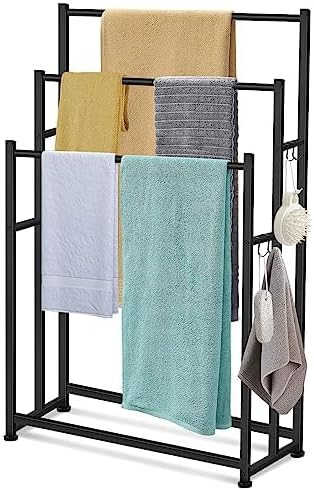 47.6 Inch Tall Free Standing Towel Racks 3 Tier Pool Towel Rack Outdoor Oversized Floor Bath Towe... | Amazon (US)