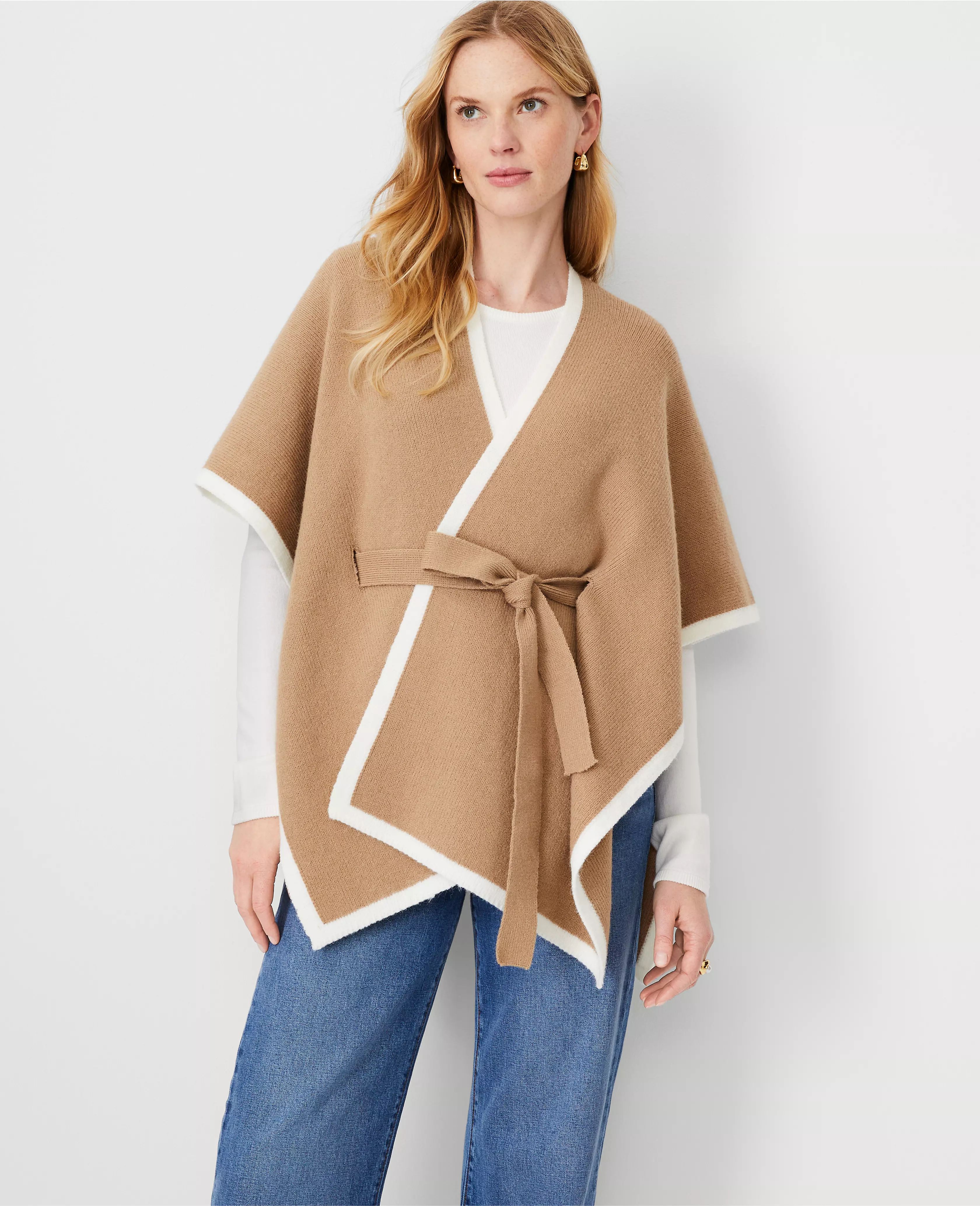 Belted Wrap Poncho | Ann Taylor (US)