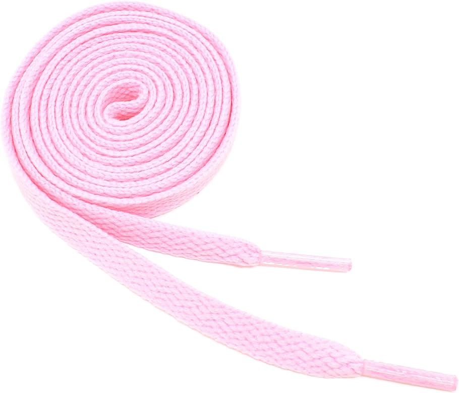 Flat Shoelaces 5/16" Wide Solid Colors - 27"-72" Length Strings Athletic Sneakers Shoes & Boots | Amazon (US)