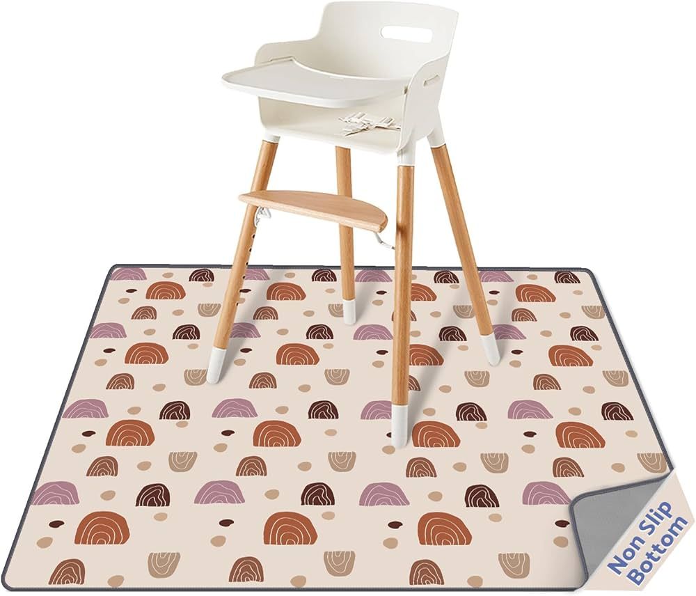Blissful Diary Baby Splat Mat for Under High Chair, 51 x 51 Inch Boho Splash, Waterproof and Wash... | Amazon (US)
