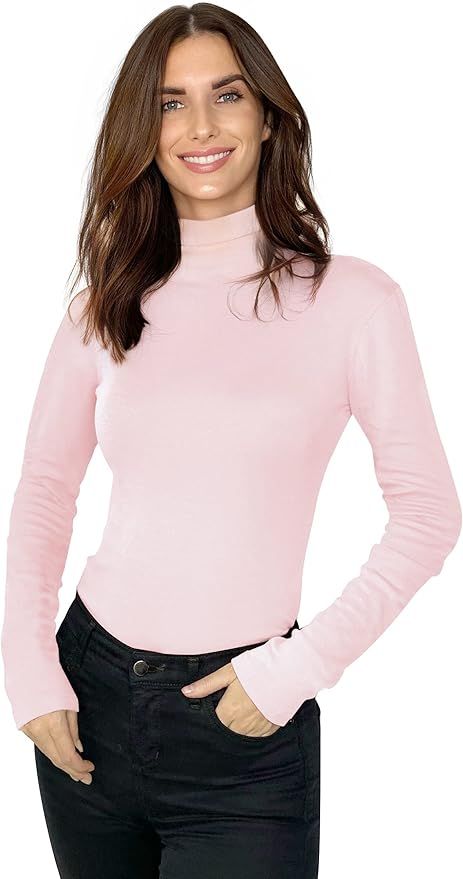 NY Threads Long Sleeve Turtleneck Women Thermal Base Layer Slim Fit Active Shirt | Amazon (US)