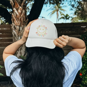 Happy Mind Trucker Hat - Sand | Mountain Moverz