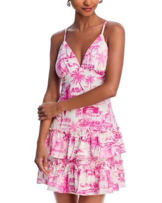 AQUA Toile Floune Mini Dress - Exclusive  | Bloomingdale's Women | Bloomingdale's (US)