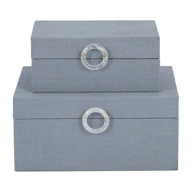 Sagebrook Home Sophisticated Set of Two Decorative Boxes - MDF, Velvet Lining, and Metal Accents ... | Walmart (US)