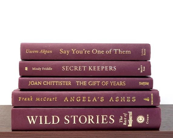 Maroon & Wine Red Decorative Books / Modern Decor / Staging | Etsy | Etsy (US)