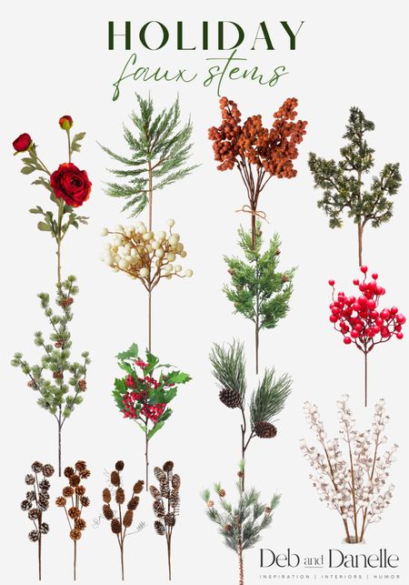 Holiday faux stems 

Holiday stems, Christmas stems, berry stems, pine stems, winter stems, Christmas decor, winter decor, faux winter flowers, Deb and Danelle 

#LTKhome #LTKHoliday #LTKSeasonal