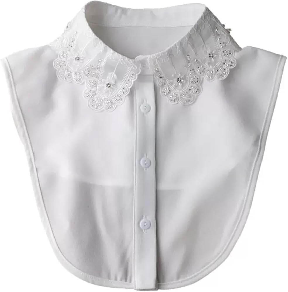 NIDMIDO Elegant Pearl Detachable Fake Collar Half Shirt Blouse Dickey Collar Faux False Collar El... | Amazon (US)