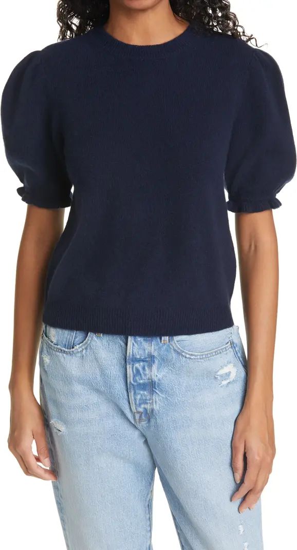 Ruffle Puff Sleeve Recycled Cashmere Sweater | Nordstrom
