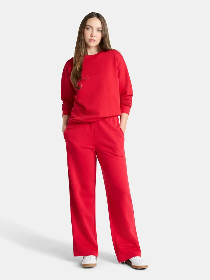 No Boundaries Fleece Oversized Sweatshirt with Long Sleeves, Women’s Sizes XXS-4X | Walmart (US)