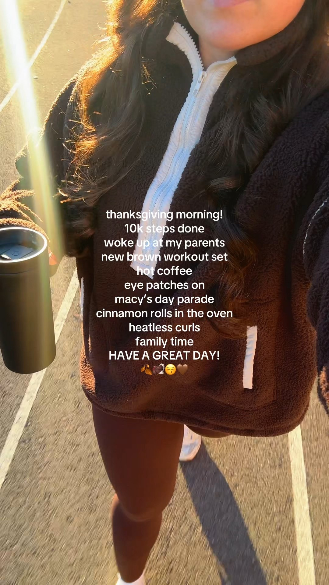 Thanksgiving walk outfit! All from Amazon and SO GOOD! loving a full chocolate brown moment 🤎