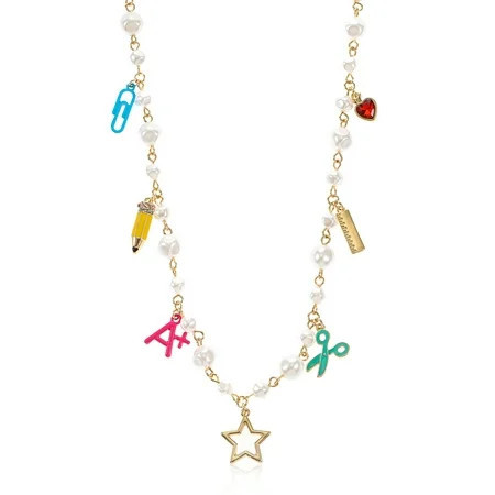 Packed Party Women's Classroom Charm Gold Necklace | Walmart (US)
