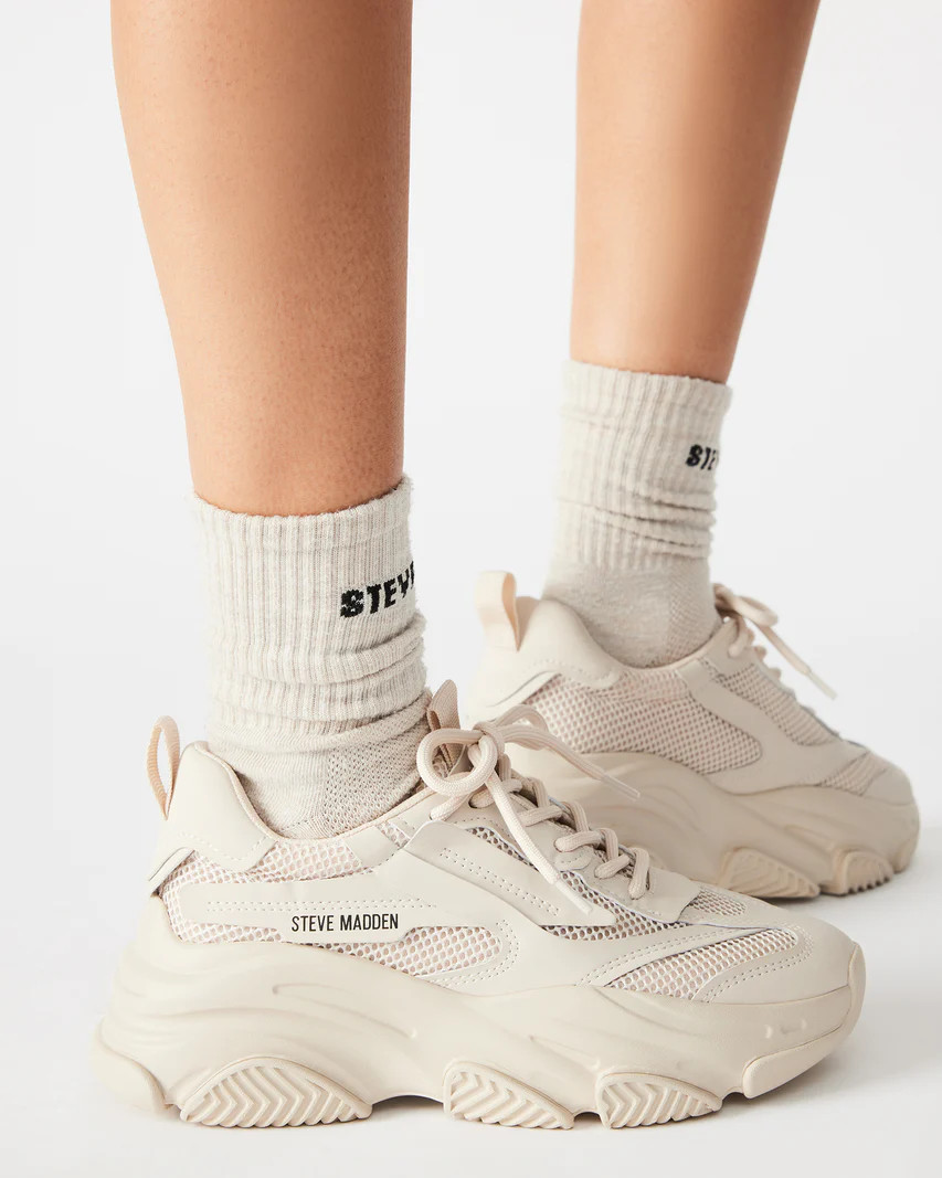 POSSESSION Bone Platform Sneaker | Women's Lace Up Sneakers | Steve Madden (US)